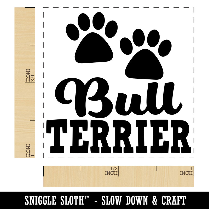 Bull Terrier Dog Paw Prints Fun Text Self-Inking Rubber Stamp Ink Stamper