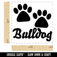 Bulldog Dog Paw Prints Fun Text Self-Inking Rubber Stamp Ink Stamper