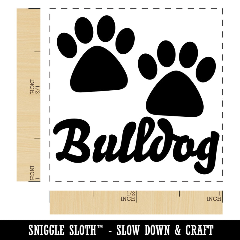 Bulldog Dog Paw Prints Fun Text Self-Inking Rubber Stamp Ink Stamper