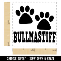 Bullmastiff Dog Paw Prints Fun Text Self-Inking Rubber Stamp Ink Stamper