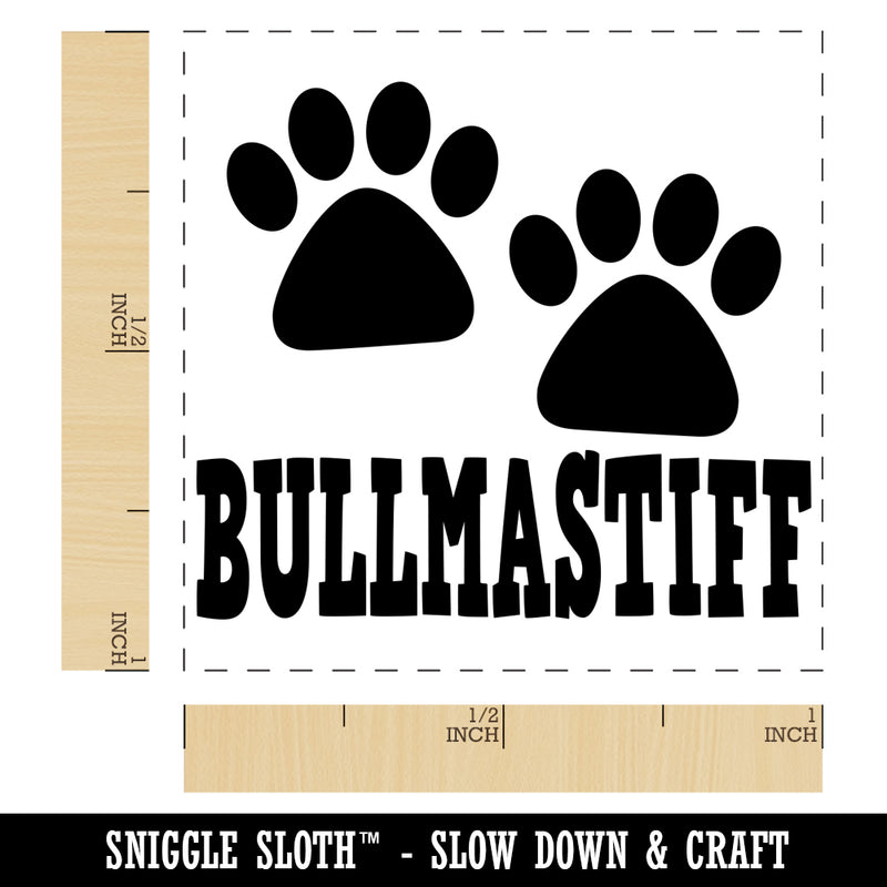 Bullmastiff Dog Paw Prints Fun Text Self-Inking Rubber Stamp Ink Stamper