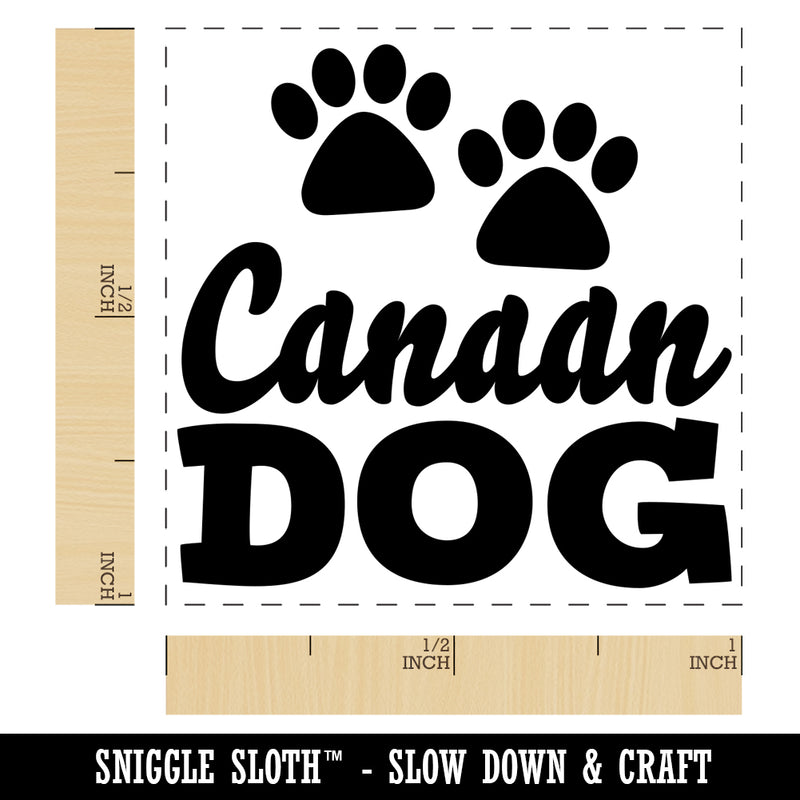 Canaan Dog Paw Prints Fun Text Self-Inking Rubber Stamp Ink Stamper