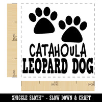 Catahoula Leopard Dog Paw Prints Fun Text Self-Inking Rubber Stamp Ink Stamper