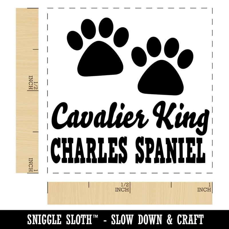Cavalier King Charles Spaniel Dog Paw Prints Fun Text Self-Inking Rubber Stamp Ink Stamper