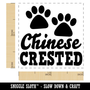 Chinese Crested Dog Paw Prints Fun Text Self-Inking Rubber Stamp Ink Stamper