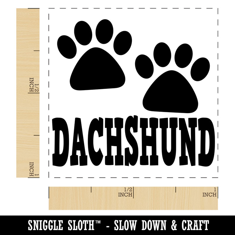 Dachshund Dog Paw Prints Fun Text Self-Inking Rubber Stamp Ink Stamper