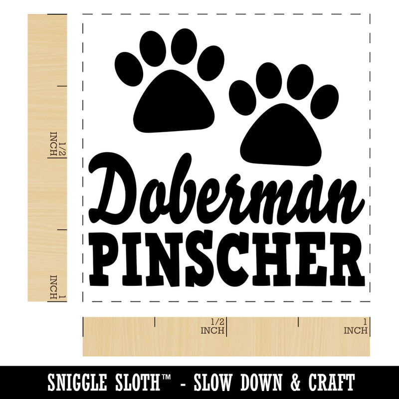 Doberman Pinscher Dog Paw Prints Fun Text Self-Inking Rubber Stamp Ink Stamper