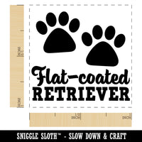 Flat-coated Retriever Dog Paw Prints Fun Text Self-Inking Rubber Stamp Ink Stamper