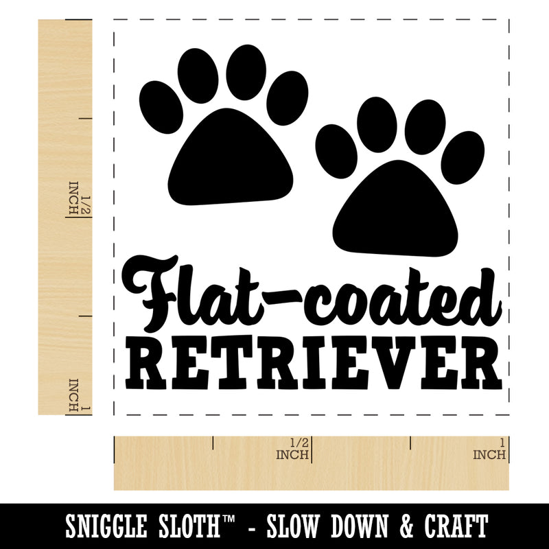 Flat-coated Retriever Dog Paw Prints Fun Text Self-Inking Rubber Stamp Ink Stamper