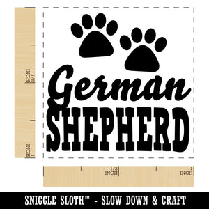 German Shepherd Dog Paw Prints Fun Text Self-Inking Rubber Stamp Ink Stamper