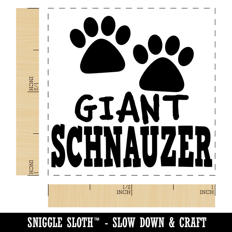 Giant Schnauzer Dog Paw Prints Fun Text Self-Inking Rubber Stamp Ink Stamper