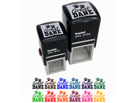 Great Dane Dog Paw Prints Fun Text Self-Inking Rubber Stamp Ink Stamper