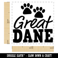 Great Dane Dog Paw Prints Fun Text Self-Inking Rubber Stamp Ink Stamper