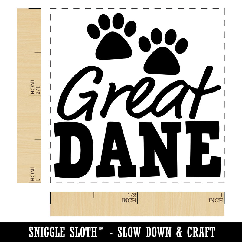 Great Dane Dog Paw Prints Fun Text Self-Inking Rubber Stamp Ink Stamper