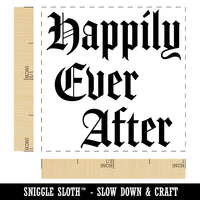 Happily Ever After Fairy Tale Wedding Old Timey Text Self-Inking Rubber Stamp Ink Stamper