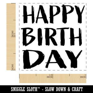 Happy Birthday Sketchy Fun Text Self-Inking Rubber Stamp Ink Stamper