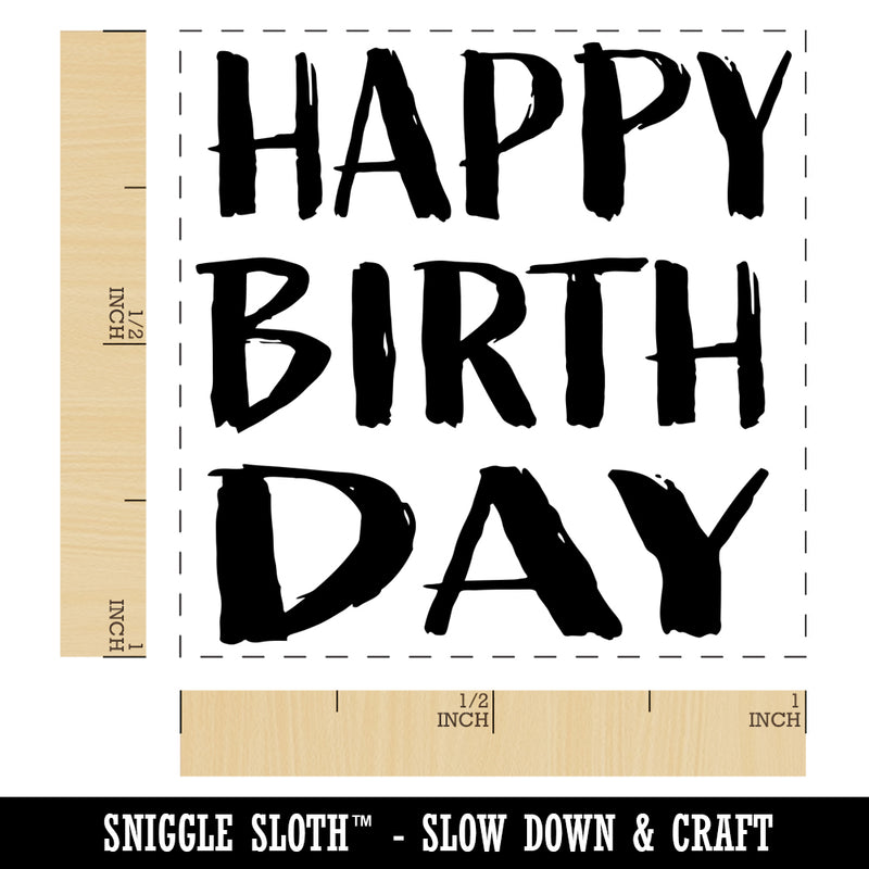 Happy Birthday Sketchy Fun Text Self-Inking Rubber Stamp Ink Stamper