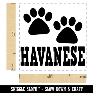 Havanese Dog Paw Prints Fun Text Self-Inking Rubber Stamp Ink Stamper
