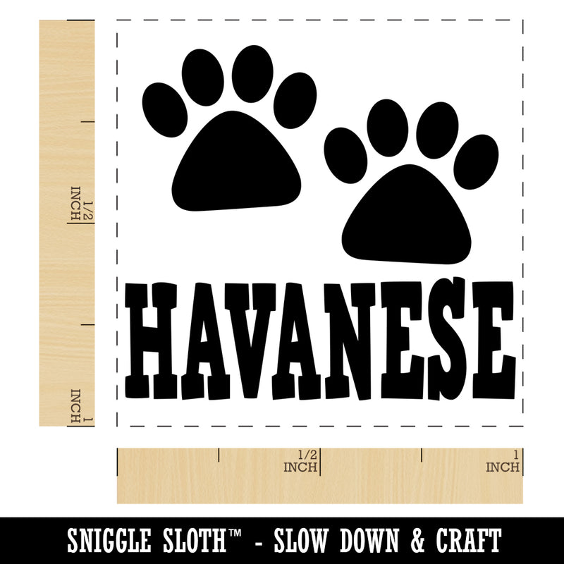 Havanese Dog Paw Prints Fun Text Self-Inking Rubber Stamp Ink Stamper