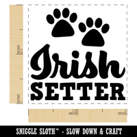 Irish Setter Dog Paw Prints Fun Text Self-Inking Rubber Stamp Ink Stamper