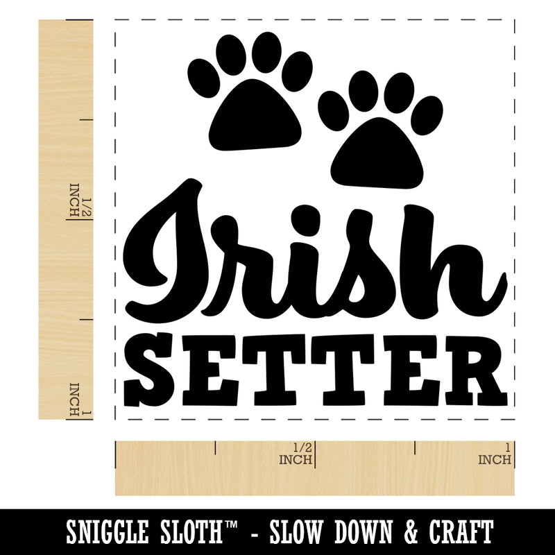 Irish Setter Dog Paw Prints Fun Text Self-Inking Rubber Stamp Ink Stamper