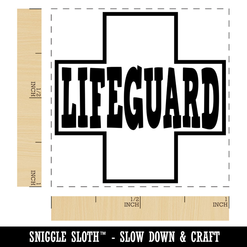 Lifeguard with Cross Fun Text Self-Inking Rubber Stamp Ink Stamper