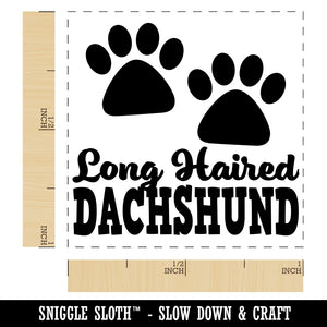 Long Haired Dachshund Dog Paw Prints Fun Text Self-Inking Rubber Stamp Ink Stamper