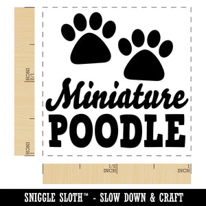 Miniature Poodle Dog Paw Prints Fun Text Self-Inking Rubber Stamp Ink Stamper