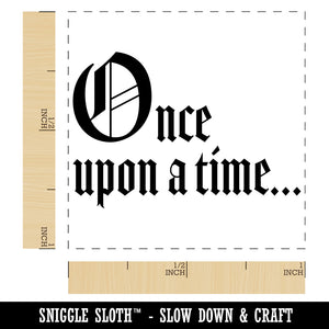 Once Upon a Time Fairy Tale Wedding Old Timey Text Self-Inking Rubber Stamp Ink Stamper