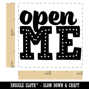 Open Me Fun Text Self-Inking Rubber Stamp Ink Stamper