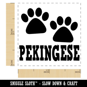 Pekingese Dog Paw Prints Fun Text Self-Inking Rubber Stamp Ink Stamper