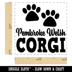 Pembroke Welsh Corgi Dog Paw Prints Fun Text Self-Inking Rubber Stamp Ink Stamper