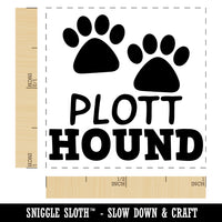 Plott Hound Dog Paw Prints Fun Text Self-Inking Rubber Stamp Ink Stamper