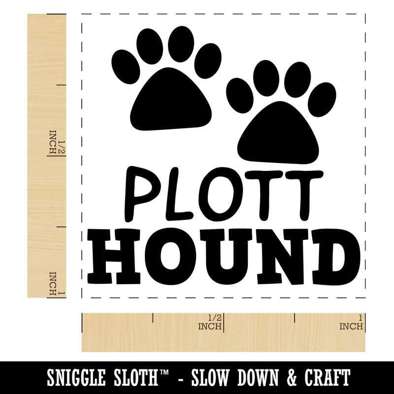 Plott Hound Dog Paw Prints Fun Text Self-Inking Rubber Stamp Ink Stamper