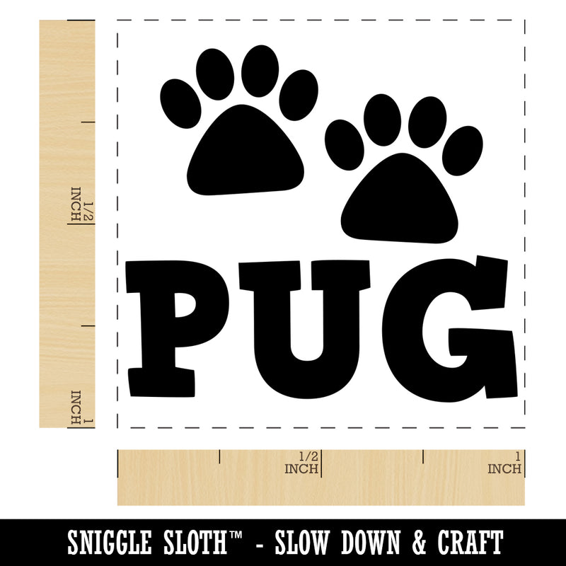 Pug Dog Paw Prints Fun Text Self-Inking Rubber Stamp Ink Stamper