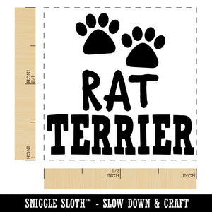 Rat Terrier Dog Paw Prints Fun Text Self-Inking Rubber Stamp Ink Stamper