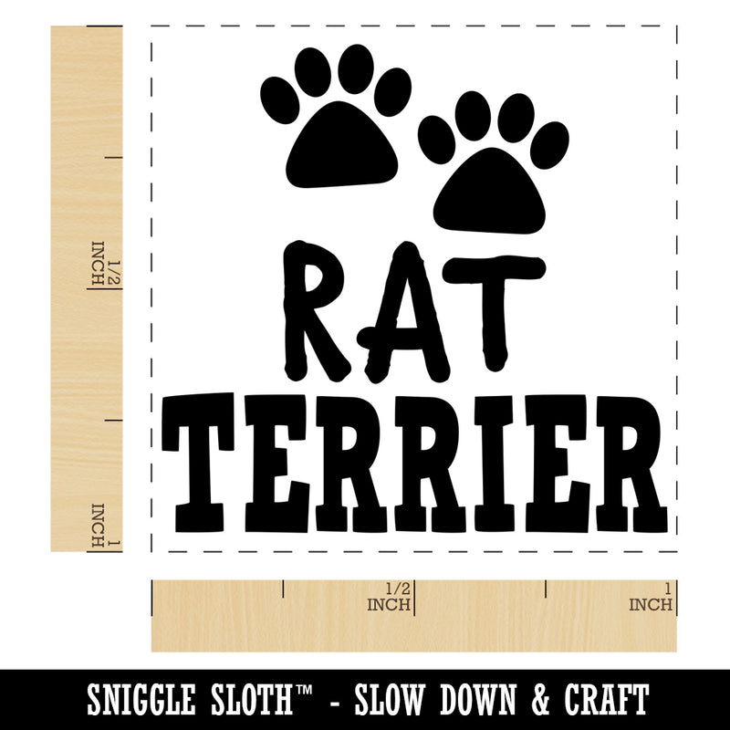 Rat Terrier Dog Paw Prints Fun Text Self-Inking Rubber Stamp Ink Stamper