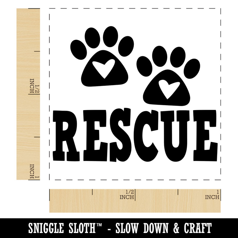 Rescue Dog Cat Paw Prints Hearts Love Fun Text Self-Inking Rubber Stamp Ink Stamper