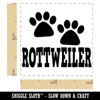 Rottweiler Dog Paw Prints Fun Text Self-Inking Rubber Stamp Ink Stamper