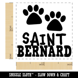 Saint Bernard Dog Paw Prints Fun Text Self-Inking Rubber Stamp Ink Stamper