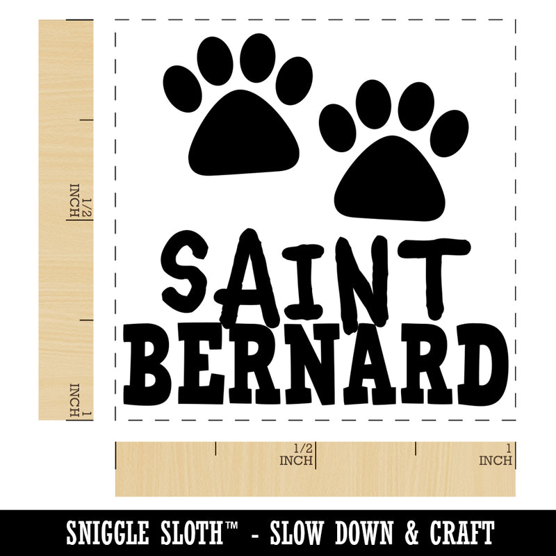 Saint Bernard Dog Paw Prints Fun Text Self-Inking Rubber Stamp Ink Stamper