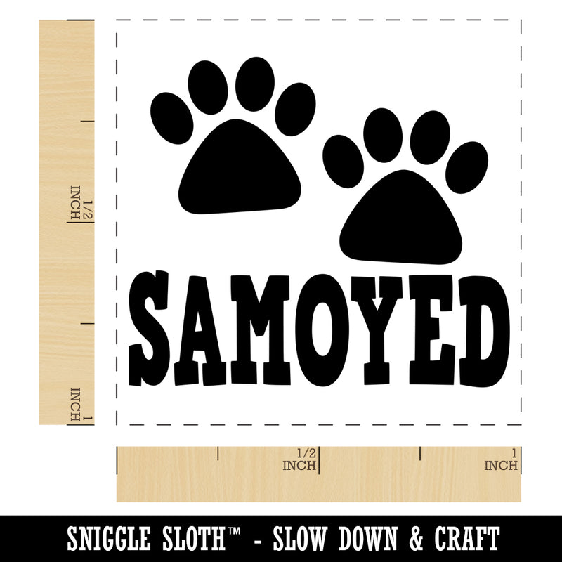 Samoyed Dog Paw Prints Fun Text Self-Inking Rubber Stamp Ink Stamper
