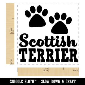 Scottish Terrier Dog Paw Prints Fun Text Self-Inking Rubber Stamp Ink Stamper