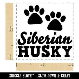 Siberian Husky Dog Paw Prints Fun Text Self-Inking Rubber Stamp Ink Stamper