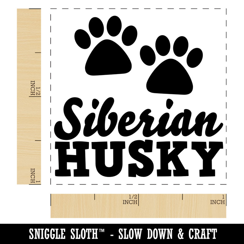Siberian Husky Dog Paw Prints Fun Text Self-Inking Rubber Stamp Ink Stamper