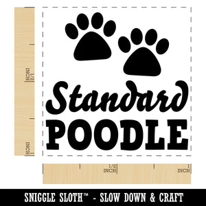 Standard Poodle Dog Paw Prints Fun Text Self-Inking Rubber Stamp Ink Stamper