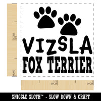 Vizsla Dog Paw Prints Fun Text Self-Inking Rubber Stamp Ink Stamper