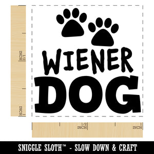 Wiener Dog Dachshund Paw Prints Fun Text Self-Inking Rubber Stamp Ink Stamper