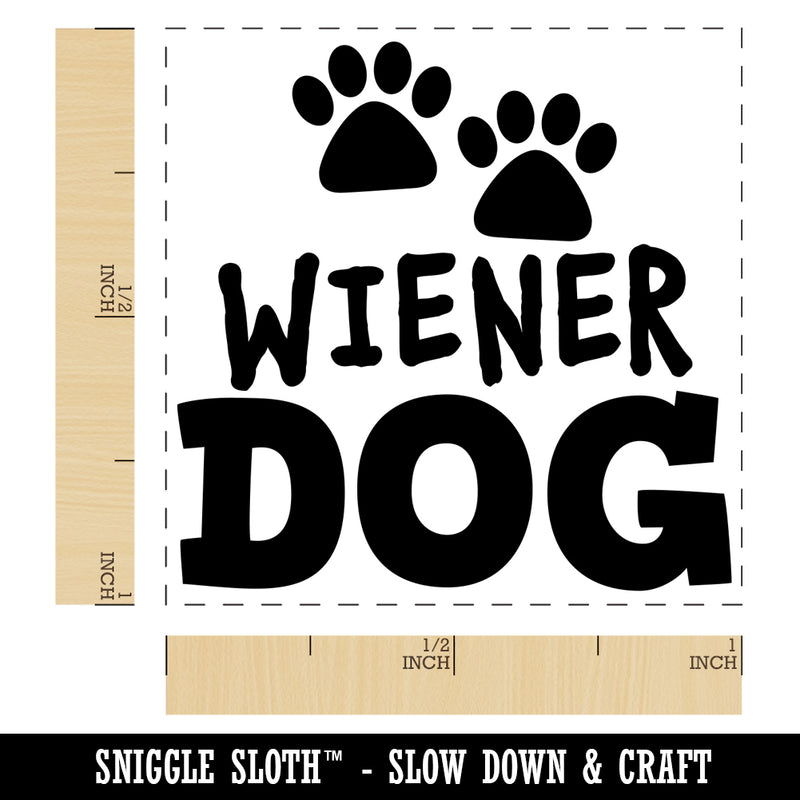 Wiener Dog Dachshund Paw Prints Fun Text Self-Inking Rubber Stamp Ink Stamper