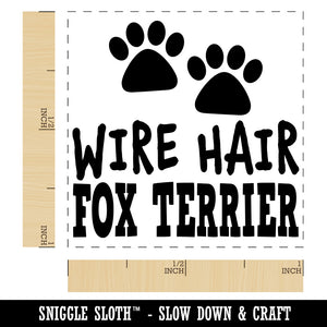 Wire Hair Fox Terrier Dog Paw Prints Fun Text Self-Inking Rubber Stamp Ink Stamper